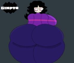 1girls ass big_ass big_breasts black_hair breasts female female_only hips huge_hips long_black_hair long_hair looking_at_viewer looking_back needlemouse_(series) red_sclera sarah_henderson_(needlemouse) shirt smile smiling smiling_at_viewer thick_thighs thighs