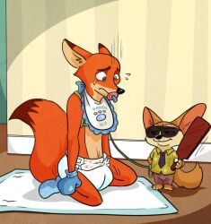 abdl diaper diaper_critter diaper_fetish diaperfur nick_wilde pacifier zootopia