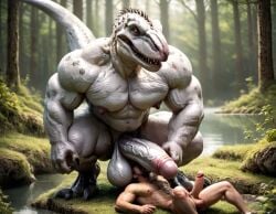 2boys abs ai_generated anthro anthro_dominating_human autofellatio balls bara big_balls big_muscles big_nipples big_pecs big_penis booster_rex daddy dilf dinosaur dominant dominant_anthro dominant_male duo erect_nipples erection facesitting gay hot_dogging huge_balls huge_cock huge_muscles huge_nipples huge_pecs human human_on_anthro humansub hunk indominus_rex jurassic_park male male/male male_only muscular muscular_human muscular_male navel nipples nude pecs penis prehistoric reptile scalie sex size_difference smaller_human smaller_male submissive submissive_human submissive_male white_body yaoi