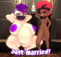 1boy 1boy1girl 1girl 1girls 3d areolae big_breasts caption church dark-skinned_male english_text gigantic_breasts leviantan581re nintendo octoling octoling_boy octoling_girl pregnant size_difference small_but_hung smaller_male splatoon splatoon_(series) tagme