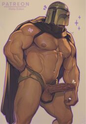 1boy arm_hair balls bara beefy big_balls big_muscles big_nipples big_pecs big_penis blush chest_hair daddy dilf din_djarin erect_nipples erection gay hair hairy hairy_ass hairy_male happy_trail helmet helmet_only holo_eden human hunk leg_hair male male_only mandalorian manly masked_male muscular muscular_human muscular_male navel nipples nude pecs penis pubic_hair signature solo star_wars sweat