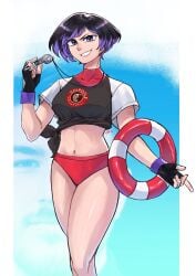 1girls athletic_female bikini chipotle corviwing crop_top female female_only fit_female lifeguard midriff navel reina_mishima tekken tekken_8 thick_thighs