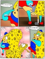 1boy 1girls anthro balls big_balls big_penis blonde_hair blue_hat blue_shirt breasts classroom clothed clothed_female_nude_male clothing comic cup dialogue duo enormous_balls enormous_penis erection female fish genitals gigantic_balls gigantic_penis hat height_difference holding_cup huge_balls huge_cock hugging_penis hyper_balls hyper_penis indoors interspecies large_balls large_penis larger_female lipstick looking_at_penis male male/female marine massive_balls massive_penis mature mature_anthro mature_female mature_male mrs._puff nickelodeon nude nude_male nude_male_clothed_female open_mouth part_5 penis penis_expansion pufferfish red_lipstick red_shoes red_skirt robot001 sea_sponge shirt shocked_expression shorter_male size_difference skirt spongebob_squarepants spongebob_squarepants_(character) taller_female teacher teacher_and_student testicles text text_bubble thick_penis water