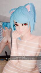 3d animated blue_hair camera_view degentypebeat flaccid futa_only futanari mirror nicole_watterson no_sound nude red_eyes snapchat tagme the_amazing_world_of_gumball video