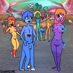 2girls 3_eyes 3boys 4_eyes 5monsters 6_fingers animal_ears animal_humanoid antennae antennae_(anatomy) anthrofied arms_behind_back artist_name auglur big_blue_bubble blarret blonde_hair blue_body blue_hair blue_hands blue_skin body_markings casual_exposure closed_eyes colored colored_sketch completely_naked_female completely_naked_male completely_nude completely_nude_female completely_nude_male coral_pink_hair cyclops detailed_background disembodied_hand disembodied_hands erection ethereal ethereal_workshop fanart feminine_male ferret_ears ferret_humanoid flaccid four_eyes four_legs gaddzooks gijinka gradient_body gradient_hair green_body green_skin grey_hair group_nudity hand_on_breast hand_on_chest hand_on_hip hand_on_own_chest hand_on_own_hip hands_on_hips hands_on_own_hips hanging_out heart hearts humanization humanized humanoid humanoidized long_ears long_hair lovers medium_hair monster monster_boy monster_girl msm multi_arm multi_leg multi_limb multi_mouth multicolored_body mustelid_humanoid my_singing_monsters naked naturism naturist no_clothes no_pants no_shirt no_shoes no_underwear nonchalant nude nude_female nude_male nudist nudity one_eye orange_body orange_hair orange_skin outstretched_arm outstretched_hand penis pink_breasts pink_hair pink_hands piplash purple_body purple_skin pussy raised_arm red_arms red_hair redhead short_hair sign_of_the_horns sketch smile smiling smiling_at_another speech_bubble spoken_heart spots spotted_body spotted_markings standing swept_bangs thought_bubble unbothered uncaring vagina workshop xd yellow_body yellow_skin yooreek zenra