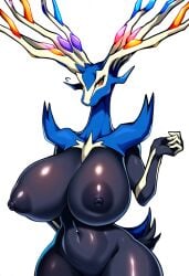 ai_generated anthro big_breasts female female_only legendary_pokemon nai_diffusion nintendo nipples novelai pokemon pokemon_(species) self_upload weedvee420 xerneas