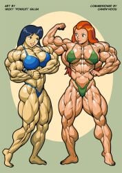 2girls abs alex_(totally_spies) amazon amazonian armpit armpits ass biceps big_ass bikini bikini_bottom bikini_top black_hair blue_eyes breasts britney_(totally_spies) buff buff_female clenched_hands clenched_teeth clothing commission extreme_muscles female female_focus female_only fit fit_female flexing flexing_bicep green_eyes human hyper hyper_muscles large_breasts light-skinned_female light_skin looking_at_viewer medium_breasts muscle muscle_expansion muscle_growth muscles muscular muscular_arms muscular_female muscular_legs muscular_thighs naked orange_hair pale_skin pecs pecs_with_breasts pokkuti pose posing pumped red_hair sam_(totally_spies) swimwear tagme thick_thighs thighs thong_bikini totally_spies veins veiny_muscles wide_hips wide_thighs