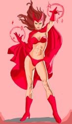 bra_and_panties brown_hair deviantart deviantart_username drawing_scl fanart_from_deviantart green_eyes marvel marvel_comics one_girl red_bra red_panties samuelscl scarlet_witch solo_female wanda_maximoff