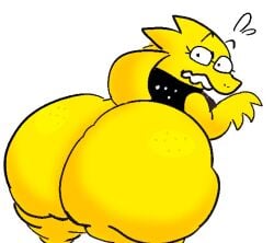 1girls alphys ass big_ass disksytems embarrassed female nude tagme undertale