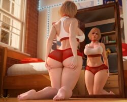 3d ashley_graham ashley_graham_(ella_freya) ass_bigger_than_head ass_cleavage ass_focus ass_grab big_breasts biohazard blonde_female blonde_hair blue_eyes bubble_butt capcom cleavage clothing curvaceous curvy curvy_body curvy_female curvy_figure dat_ass fat_ass feet female_only full_body grabbing_ass hi_res huge_ass huge_breasts image indoors lace legs light-skinned_female light_skin lingerie lingerie_only looking_at_reflection mature_female mirror necklace night nyx34x open_clothing panties pawg reflection resident_evil resident_evil_4 resident_evil_4_remake rope self_upload soft_breasts soles solo solo_female solo_focus sports_bra sportswear sunrise thick_ass thick_thighs thighs thong voluptuous