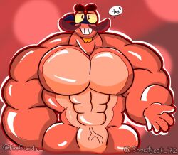 bara bara_tiddies big_muscles brawl_stars clancy_(brawl_stars) cocokun! humanoid male male_only prawn red_body sexy