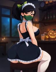 1girls ai_generated akali ass ass big_ass big_breasts big_butt big_thighs black_hair breasts breasts_bigger_than_head curvy curvy_body curvy_female female female female_focus female_only hair halloween halloween_theme hourglass_figure huge_breasts huge_thighs thick_legs human large_breasts league_of_legends lips maid maid_outfit maid_uniform ninfrock ninfrockdraws pale_skin pale_skinned_female pumpkin riot_games skinny_waist slim_waist solo solo_female solo_focus thick_thighs uncensored voluptuous voluptuous_female white_skin white_skinned_female wide_hips