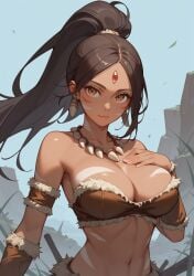 1female 1girl 1girls abs ai_generated boob_focus breast_focus brown_hair brown_hair_female bust_focus chest_focus cliff cliffs cliffside_(terrain) dark-skinned_female dark_skin ear_piercing ear_piercings ear_ring ear_rings earring earrings female female_abs female_solo forehead_gem forehead_jewel forest forest_background gem_on_forehead hi_res high_res high_resolution highres jewel_on_forehead jungle jungle_background league_of_legends looking_at_viewer nidalee orange_eyes orange_eyes_female ponytail ponytail_female price_last(artist) riot_games shiny shiny_breasts shiny_skin skimpy skimpy_clothes skimpy_costume skimpy_outfit skimpy_panties skimpy_underwear solo_female solo_focus tooth_necklace tribal_markings tribal_tattoo tribal_tattoos