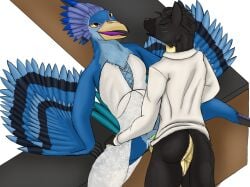 alpha_channel ambiguous_gender anthro avian beak bodily_fluids chado_(chaddyboy) cloacal cloacal_penetration closed_eyes clothing consummation cum cum_in_cloaca cum_inside digitigrade dress ejaculation feet genital_fluids genitals green_penis hi_res inflation inflation krakotl_(the_nature_of_predators) looking_pleasured male male/ambiguous mammal marsupial nohklu penetration penis purple_body purple_skin purple_tongue rendrago0240 semi-anthro sex spread_legs spreading tagme talons the_nature_of_predators toes tongue wedding wedding_dress yellow_eyes yotul_(the_nature_of_predators)