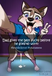 absurd_res after_sex aleu_(balto) anthro balto_(series) blaze-lupine bodily_fluids bottomless bottomless_anthro bottomless_female canid canine canis clothed clothing cum cum_from_pussy cum_in_mouth cum_in_pussy cum_inside cum_on_face cum_on_ground cum_on_tongue digital_media_(artwork) digitigrade domestic_dog english_text feet female fur genital_fluids genitals gesture hand_gesture hi_res hybrid implied_incest incest_(lore) leaking_cum looking_at_viewer mammal nordic_sled_dog open_mouth pussy selfie shirt smile snapchat solo spitz standing tail text toes tongue topwear universal_studios v_sign wolf wolfdog