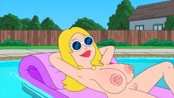 american_dad areolae backyard big_breasts blonde_hair breasts edit edited edited_screencap eyeshadow floating francine_smith glasses huge_breasts light-skinned_female light_skin necklace nerota nude_female oiled_skin outdoors outside pink_lipstick pool pussy_lips screenshot_edit shiny_skin smiling sunbathing