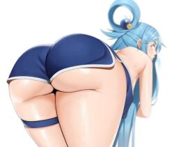 1girls aqua_(konosuba) ass ass_focus clothed clothing female female_only kono_subarashii_sekai_ni_shukufuku_wo! solo white_background