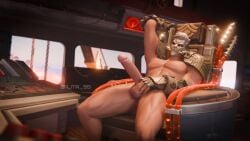 1boy 3d 3d_model abs aj_racer95 balls bara biceps big_balls big_penis epic_games erection fortnite male male_only mask masked masked_male megalo_don_(fortnite) muscular_male nude pecs penis