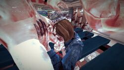 bite biting blowjob blue_jacket dead_rising dead_rising_2 infected zombie zombie_girl