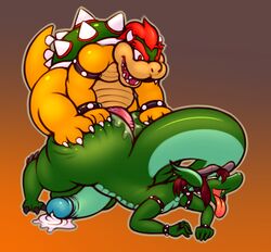 anal anthro bowser dragon furry furry_only male mario_(series) mike_(character) nintendo penis sex yaoi yowesephth