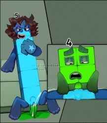 1boy 1female 1girls 1male 4_(numnerblocks) 5_(numberblocks) blue_blocks blue_limbs blue_pussy brown_hair cbeebies cum cum_in_pussy cum_inside cumming cyan_blocks five_(numberblocks) four_(numberblocks) glove gradient_arms green_blocks green_limbs green_lips green_penis missionary missionary_position numberblocks oblong_eyebrows paws pink_lips pleasure_face simple_background slight_bulge square_body square_eyes star_eye uncensored vaginal vaginal_penetration vaginal_sex