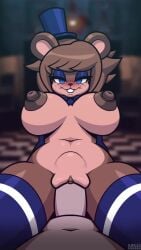 1boy 1girls animated animatronic anthro areola bear big_breasts big_penis blue_eyes blush breasts clothing duo female five_nights_at_freddy's freddy freddy_(fnaf) fredina's_nightclub fredina_(cally3d) genitals hi_res huge_breasts legwear lollipopcon machine male male/female nipples no_sound penetration penis penis_in_pussy penis_riding pussy riding riding_penis robot scottgames sex shorter_than_30_seconds tagme thigh_highs vaginal_penetration vertical_video video