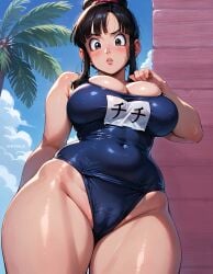 ai_generated belly_button big_breasts breasts chichi cleavage dragon_ball dragon_ball_z fat_ass fr34ky mature_female milf navel thick_thighs thighs wide_hips