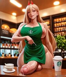 1futa 2024 ai_generated apron apron_only areola_slip big_ass big_balls big_breasts big_penis blonde_hair chainsaw_man clothes_lift coffee_cup curvy curvy_futa dickgirl erection fat_cock fit full-package_futanari futa_only futanari genital_fluids gigantic_penis hair_between_eyes hard_on horny huge_breasts huge_cock iced_latte_with_breast_milk iced_latte_with_dick_milk indoors large_breasts leaking_precum lifted_by_penis long_penis looking_at_viewer massive_penis meme milf naked naked_apron naughty_face nipple_slip nipples nude nude_futanari partially_clothed penis power_(chainsaw_man) precum precum_drip presenting_penis revealing_clothes seductive_smile sharp_teeth slim_waist solo solo_futa starbucks teasing testicles thick_penis thick_thighs thighs top_heavy useless_clothing veiny_penis viralcat wide_hips