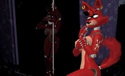 3d animatronic disembowell_(artist) eye_patch five_nights_at_freddy's fox foxy foxy_(disembowell) foxy_(fnaf) hook_hand pirate_cove pole red_body red_fur robot rule_63 tagme tattoo tattooed_arm vixen