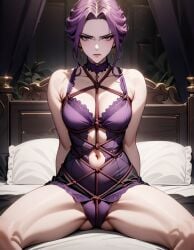 ai_generated angry bondage female helpless milf mirelia_q_melromarc queen rope royalty rtxfus solo spread_legs tate_no_yuusha_no_nariagari