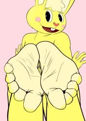 5_toes barefoot bunny cuddles cuddles_(htf) cute_feet cyborg-steve edit feet foot_focus fuckboy furry happy happy_tree_friends humanoid_feet inviting lagomorph leporid lying mondo_media presenting_feet rabbit rosy_cheeks soles toes