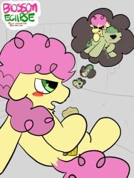 apple_bud_mlp blossom_eclipse colt cub cumming cumming_on_face cumming_on_self curly_hair fantasy feral first_porn_of_character flat_colors foal friendship_is_magic gay hasbro li’l_cheese_(mlp) masturbating masturbation my_little_pony penis pony thought_bubble