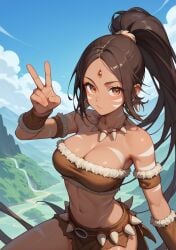 1female 1girl 1girls abs ai_generated brown_hair brown_hair_female dark-skinned_female dark_skin ear_piercing ear_piercings ear_ring ear_rings earring earrings female female_abs female_solo forehead_gem forehead_jewel forest forest_background gem_on_forehead hi_res high_res high_resolution highres jewel_on_forehead jungle jungle_background league_of_legends looking_at_viewer nidalee orange_eyes orange_eyes_female ponytail ponytail_female price_last(artist) riot_games shiny shiny_breasts shiny_skin skimpy skimpy_clothes skimpy_costume skimpy_outfit skimpy_panties skimpy_underwear solo_female solo_focus tooth_necklace tribal_markings tribal_tattoo tribal_tattoos