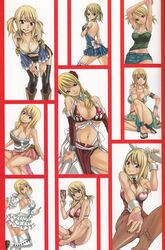 animal_ear ass blonde_hair breasts bunny_ear bunnysuit card cleavage fairy_tail large_breasts lucy_heartfilia mashima_hiro midriff smile