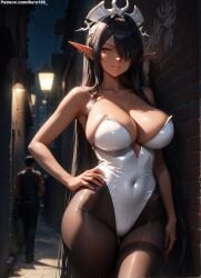 1girls 2d ai_generated areolae breasts chest cleavage curvy curvy_figure cute cute_face dark-skinned_female dark_elf dark_skin detailed elf elf_ears elf_female elf_girl eyelashes eyeshadow female female_only fit fit_female focus hair high_quality huge_breasts kuroinu_~kedakaki_seijo_wa_hakudaku_ni_somaru~ legs leotard lips lipstick makeup mascara nero100 olga_discordia pantyhose playboy_bunny pointy_ears posing seductive seductive_look sidelocks stable_diffusion tagme thighs thin_waist yellow_eyes
