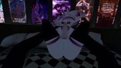 angel_dust_(hazbin_hotel) knotted_penis legs_apart pussy vrchat vrchat_avatar