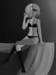 black_kneesocks black_underwear countryhumans countryhumans_girl countryhumans_oc lingerie