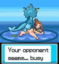 anal anal_only animal_genitalia canine_penis eeveelution feral human human_female interspecies light-skinned_female light_skin nintendo npc_trainer penetration pixel_art pokemon pokemon_(species) pokemon_bw pokephilia swimmer_(pokemon_bw) vaporeon zoophilia