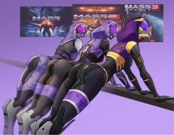 3girls alien alien_girl ass ass_focus dat_ass mass_effect quarian spacemaxmarine tali'zorah_nar_rayya