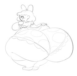 1girls aged_up aka_h ass ass_bigger_than_head ass_focus ass_out_of_clothes bbw big_ass bubble_ass chubby cute cute_face doodle dress dumptruck_ass dumptruck_butt earthbound earthbound_(series) fat_ass gigantic_butt huge_ass human hyper_ass mob_face monochrome mother_(series) nintendo panties patterned_clothing paula_jones plump short_hair sideboob skirt_lift solo_focus wide_hips