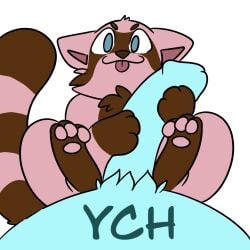 anthro big_penis duo excited female genitals hi_res huge_cock larger_male male male/female mammal penis poppy_(skellyroon) procyonid raccoon size_difference skellyroon smaller_female space_(skellyroon) telegram_sticker tongue tongue_out