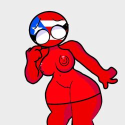 bad_drawing big_breasts countryhumans countryhumans_girl girlfriend_(cosplay) girlfriend_(friday_night_funkin)_(cosplay) puerto_rico_(countryhumans) red_dress wide_hips