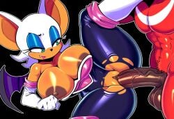 1boy 1girls ai_generated big_breasts big_penis furry huge_breasts knuckles_the_echidna large_breasts mullon novelai penis pussy rouge_the_bat sega sex sonic_(series) vaginal_penetration voluptuous