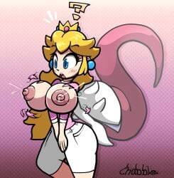 alternate_version_available breast_expansion breasts breasts_bursting_out breasts_out chabble ghost ghost_girl lactating lactation mario_(series) partial_possession possession princess_daisy princess_peach super_mario_bros.