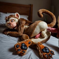 ai_generated anal_sex animal_penis anthro cum_in_ass cum_while_penetrated gay monkey on_side zoophilia