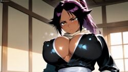 1female 1girls ai_generated ass belly_button big_ass big_breasts black_outfit bleach blush blushing_at_viewer boob breasts breasts_focus child_bearing_hips cleavage curvy curvy_female curvy_figure dark-skinned_female dark_purple_hair dominatrix fantasy female from_below huge huge_ass innie_belly_button long_dark_purple_hair long_hair looking_at_viewer navel pale-skinned_female patreon presenting_breasts puffy_nipples sensual sexually_suggestive sexy shihouin_yoruichi shiny_skin solo solo_female solo_focus stable_diffusion stblfantasy suggestive tan_body tan_skin thick thick_thighs thighs toned toned_body toned_female very_long_hair voluptuous voluptuous_female wallpaper yellow_eyes