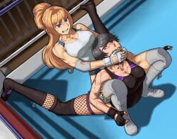 2girls camel_clutch catfight original original_characters pain rggr ryona struggling submission_hold wrestler wrestling wrestling_boots wrestling_femdom wrestling_ring wrestling_singlet wrestlingryona