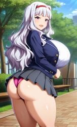 1girls ai_assisted ai_generated big_ass big_breasts breasts breasts_bigger_than_head curves curvy curvy_body curvy_female curvy_figure curvy_hips dominant_female enormous_breasts ftggtgg gigantic_breasts hairband huge_ass huge_breasts hyper_breasts idolmaster large_ass large_breasts massive_breasts request requested revealing_clothes school_uniform schoolgirl schoolgirl_uniform seducing seductive seductive_eyes seductive_look seductive_pose seductive_smile shijou_takane skirt solo solo_female solo_focus thick_ass thick_thighs unbuttoned unbuttoned_shirt white_hair