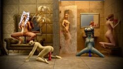 aayla_secura ahsoka_tano barriss_offee bathroom blowjob bo-katan_kryze clone_wars dildo padme_amidala pollonix13 riding sex_toy standing star_wars twerking_on_dick