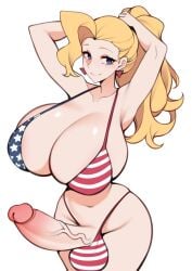 1futa big_breasts bikini blonde_futa blonde_hair busty cleavage dick dickgirl futa_only futanari huge_breasts huge_cock large_breasts large_penis light-skinned_futa light_skin massive_penis penis swimsuit swimwear thick_penis unbeller usa_bikini veiny_penis